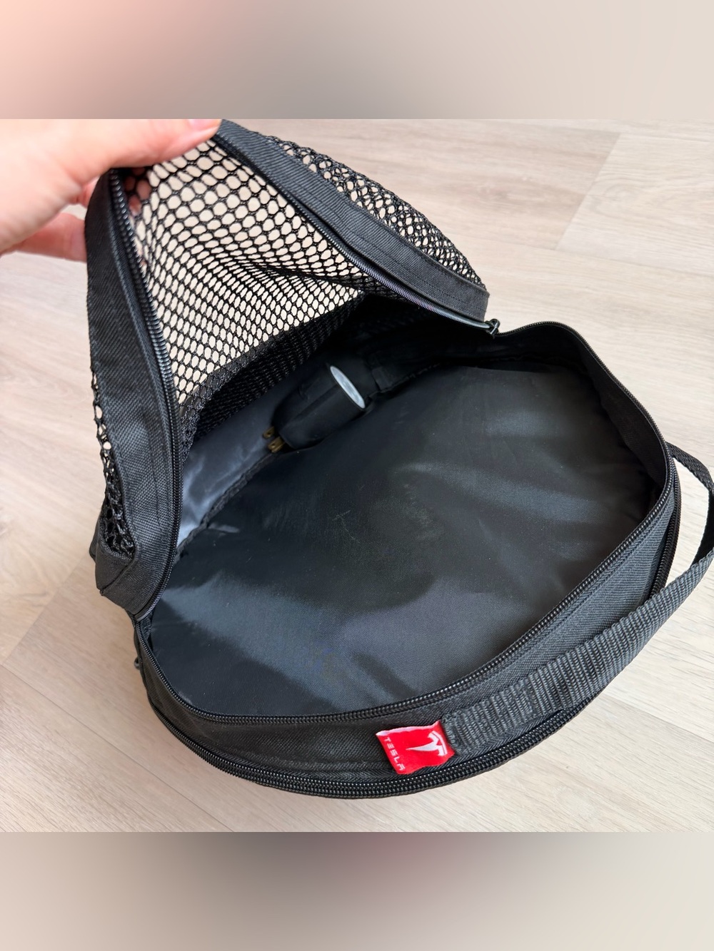 Tesla Black Mesh Travel Organizer Pouch bag